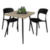 BISTROTISCH Ekaterina 70x70x75 schwarz matt/eiche sägerau - Graubraun, Metall (70/70/75cm) - 58aufmkessel