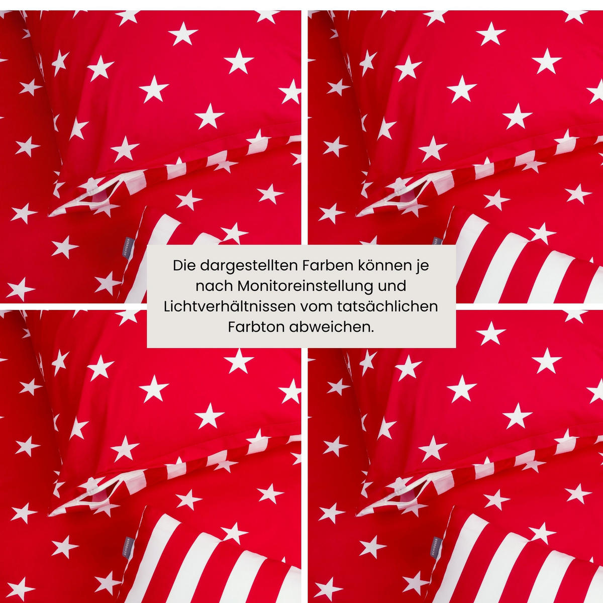 BETTWÄSCHESET Sterne Feinbiber 2-teilig 135x200 cm Rot - Rot, Textil (135/200cm) - SCHIESSER