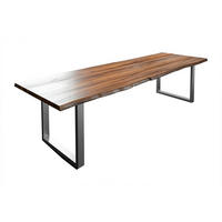 ESSTISCH LIAM - Silberfarben/Braun, Holz/Metall (100/240/74cm) - SAM