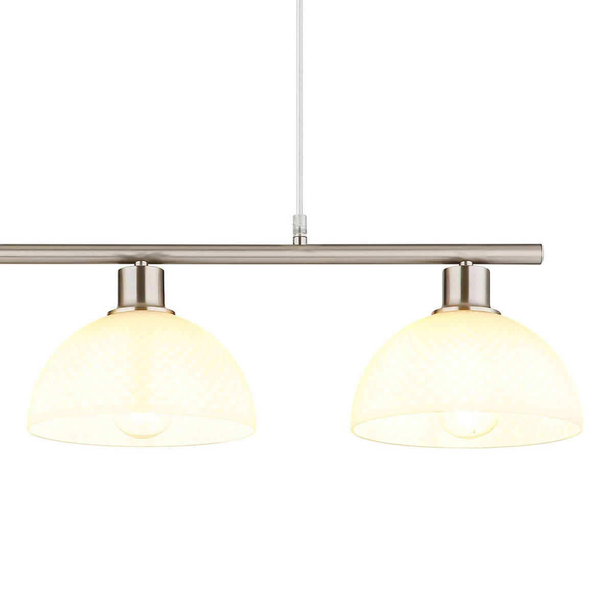 LED PENDELLEUCHTE 3-flammig, Metall, Nickel matt, Glas opal - Silberfarben, Glas (77/20/120cm) - Globo Lighting