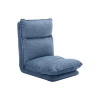 SESSEL mit einstellbarer Schlaffunktion - melierter Stoff - Blau - MURTERA - Blau, Textil (132/71/57cm) - Vente-Unique