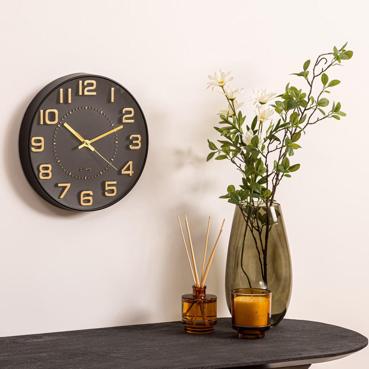 WANDUHR Doris Ø 30 cm - Schwarz, Kunststoff (30/30/4.4cm) - Atmosphera Createur d´interieur
