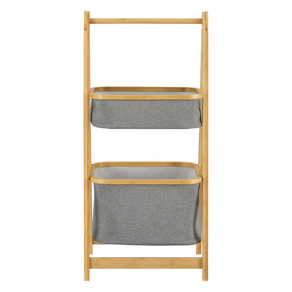 LEITERREGAL Värnamo - Naturfarben/Grau, Holz/Textil (45/97/36cm) - [en.casa]
