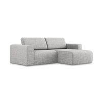 ECKSOFA Rechts Strukturstoff Stoff Grau - Beige/Silberfarben, Kunststoff/Textil (224/167cm) - Makamii