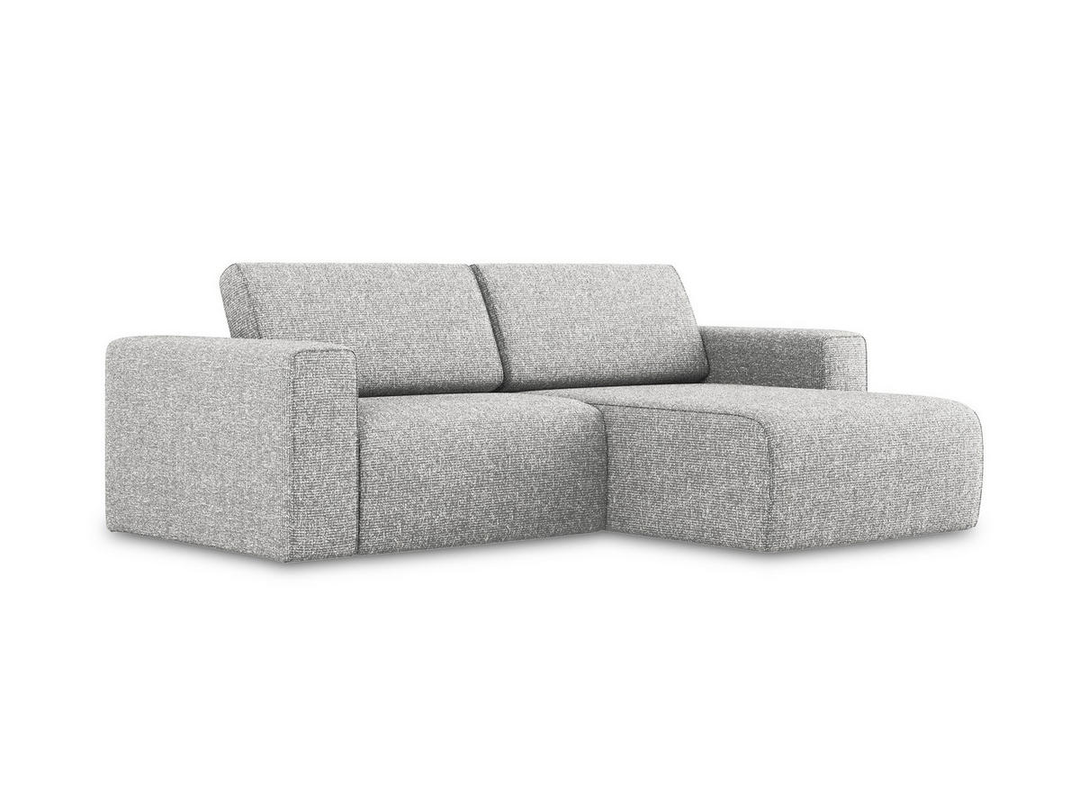 ECKSOFA Rechts Strukturstoff Stoff Grau - Beige/Silberfarben, Kunststoff/Textil (224/167cm) - Makamii