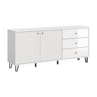 SIDEBOARD PRISMA (B/H/T: ca. 169/76/40 cm) in weiß/weiß hochglanz - Weiß, Holzwerkstoff (169/76/40cm)