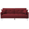 3-SITZER-SCHLAFSOFA Polyester Rot Lucan - Dunkelrot, Textil (190/75/90cm) - Beliani