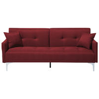 3-SITZER-SCHLAFSOFA Polyester Rot Lucan - Dunkelrot, Textil (190/75/90cm) - Beliani