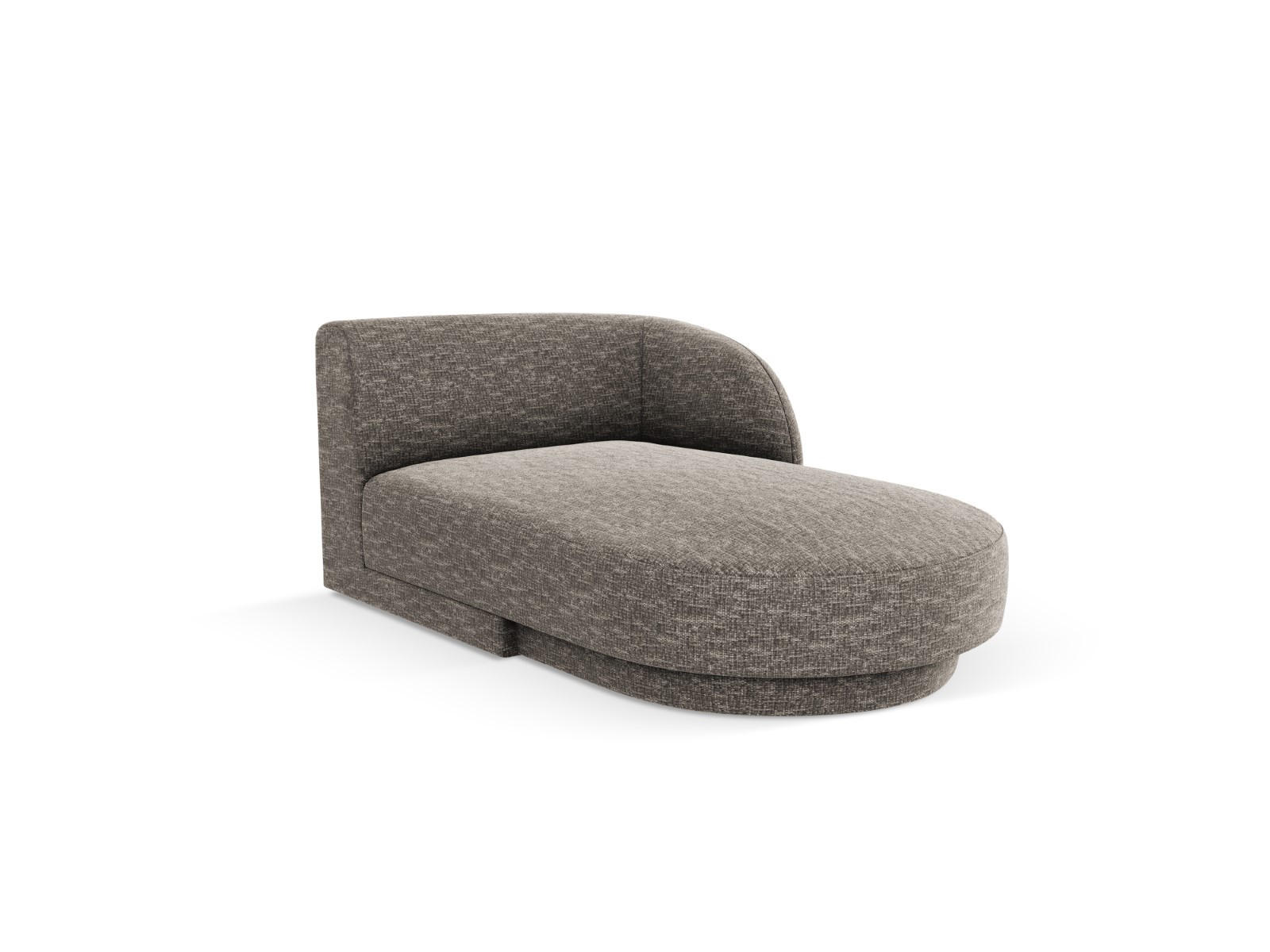 CHAISELONGUE rechts Miley aus Chenille-Stoff grau - Grau, Textil (90/70/156cm) - Micadoni
