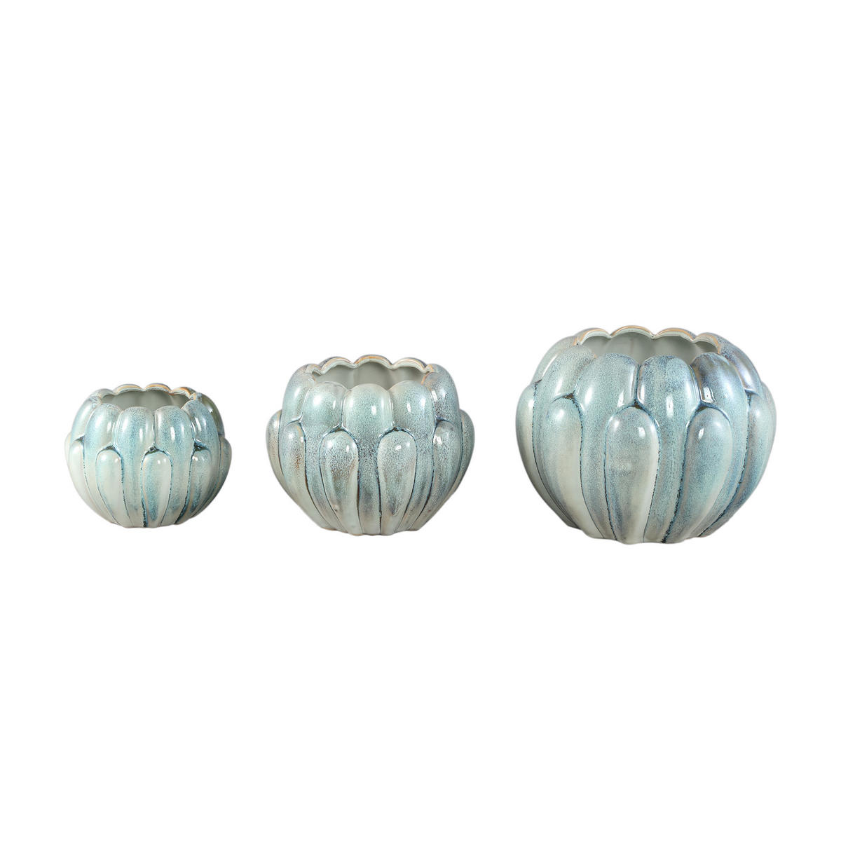 TOPF Divinder Grün 25/25/19cm - Grün, Keramik (19cm) - PTMD Collection