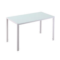 ESSTISCH 120/60/75 cm mit Metallgestell und Glasplatte, modern und pflegeleicht, Weiß - Weiß, Metall (120/60/75cm) - Redom