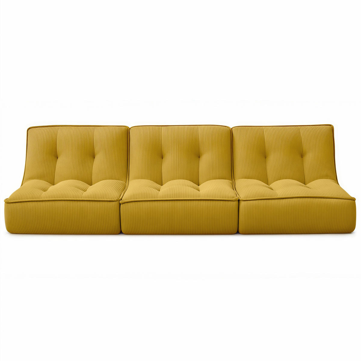 GARTENSOFA mit 3 Sitzplätzen, Gelb - Gelb, Textil (240/70/90cm) - Oviala