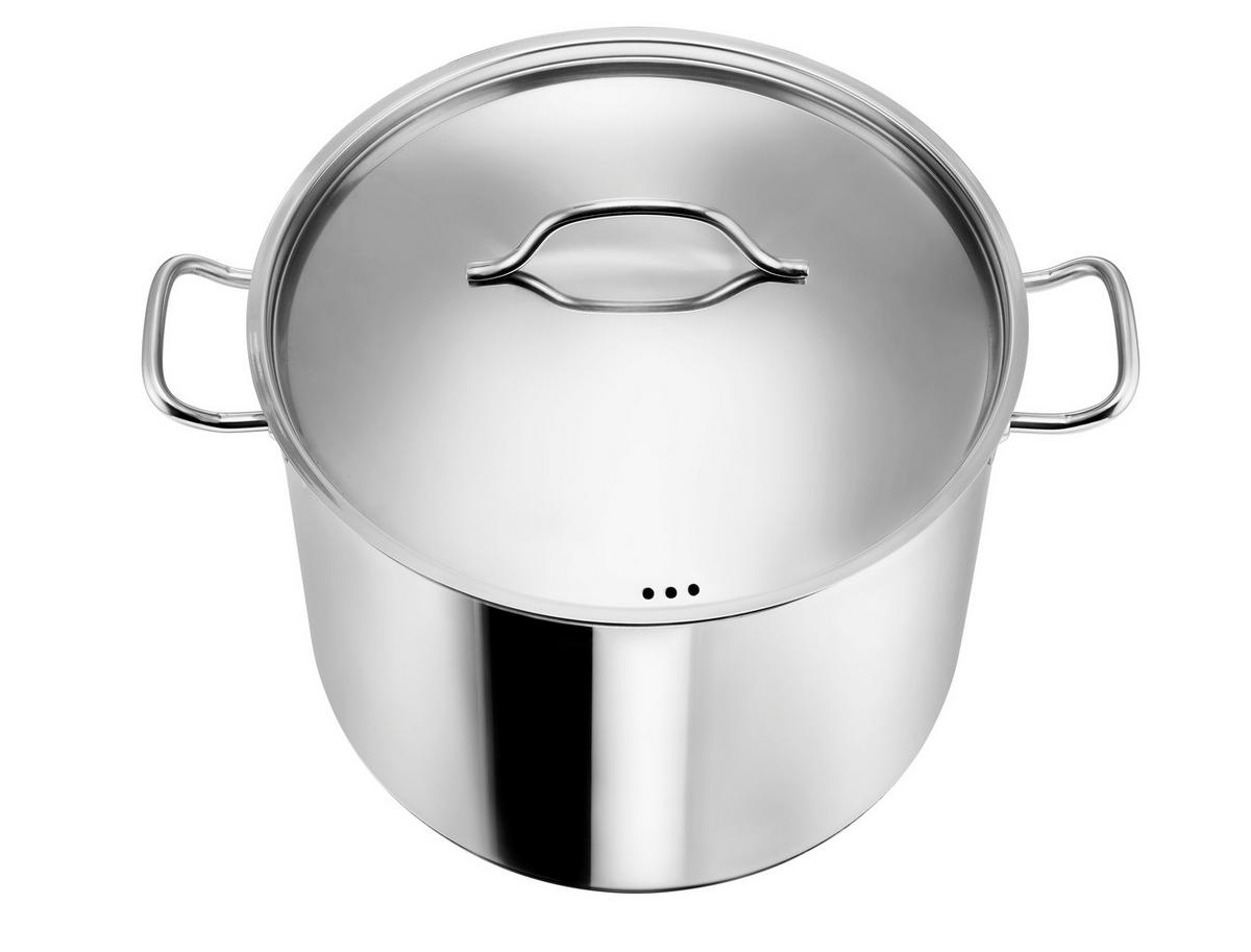 KOCHTOPF Gigantos, Edelstahl, Induktion, 12,5 Liter, Ø 28 cm, Höhe 21 cm - Edelstahlfarben, Metall (28cm) - KOPF