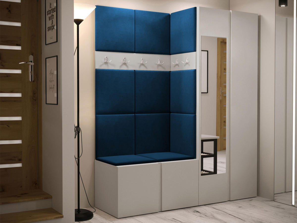 GARDEROBEN-SET Orion XII - Kaschmir/Blau, Holzwerkstoff/Kunststoff (158/186/46cm) - MIRJAN24