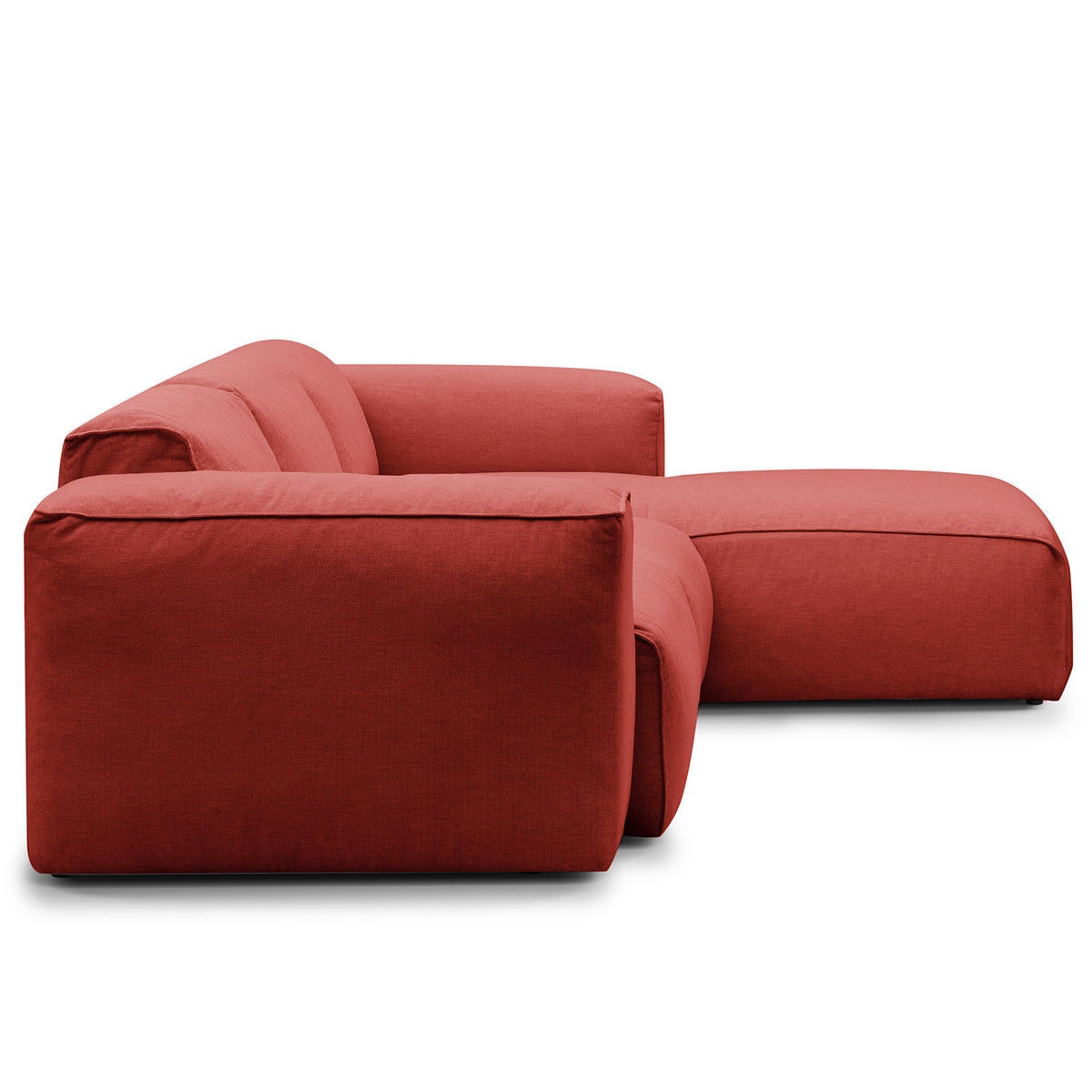 3-SITZER ECKSOFA mit Longchair - Rot/Schwarz, Kunststoff/Textil (251/173cm) - home24