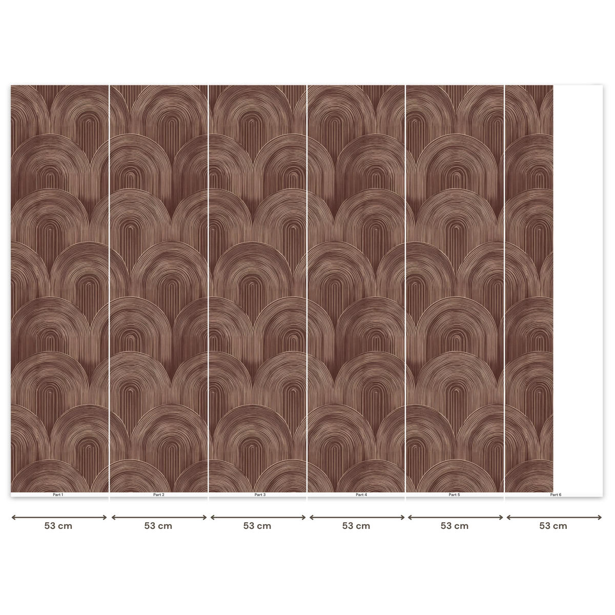 TAPETE - Rhythmic - Aufschlag - Braun - 280x200 cm - Dunkelbraun, Papier (280/200cm) - OnlyWow