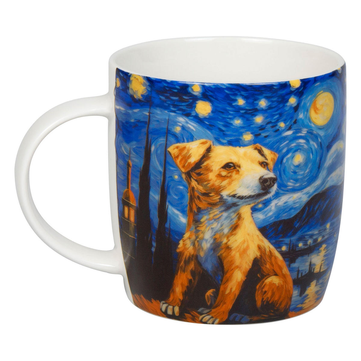 KAFFEEBECHER Arty Animals - Van Goghs Dog - Naturfarben, Keramik (0.4L) - Könitz
