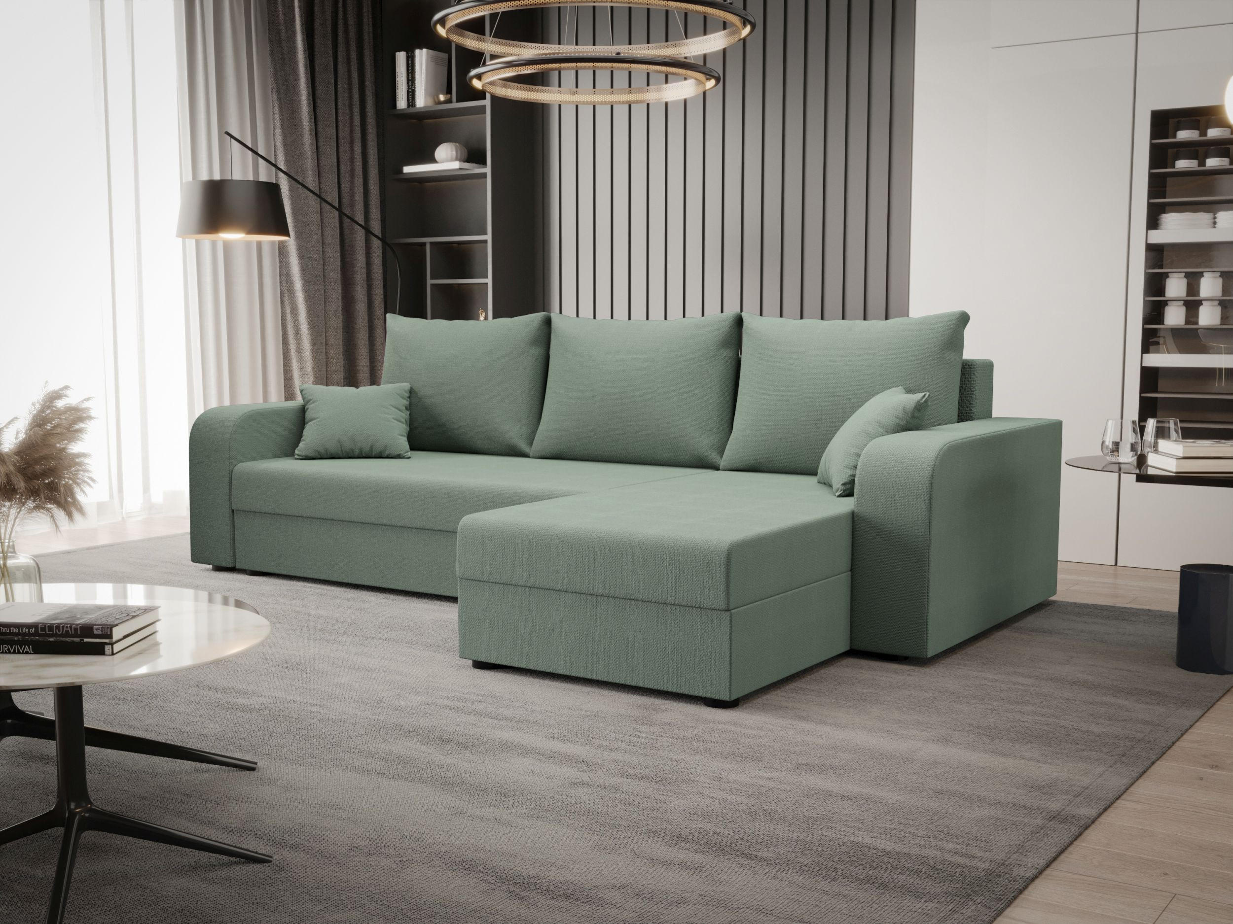ECKSOFA HEWLET L BIS Cosmic 16 Rechts mit Schlaffunktion - Hellgrün, Textil (240/140cm) - Bedante