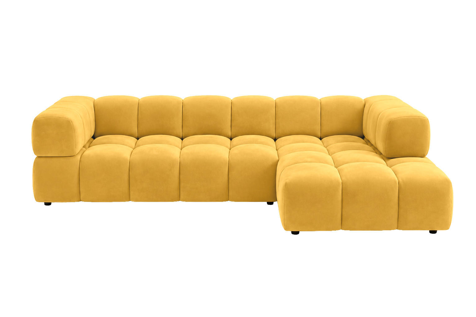 ECKSOFA L-Form, Veloursstoff Bluvel, Golden, Rechts, Averro XL - Goldfarben, Holz (320/150cm) - Kaiser Möbel