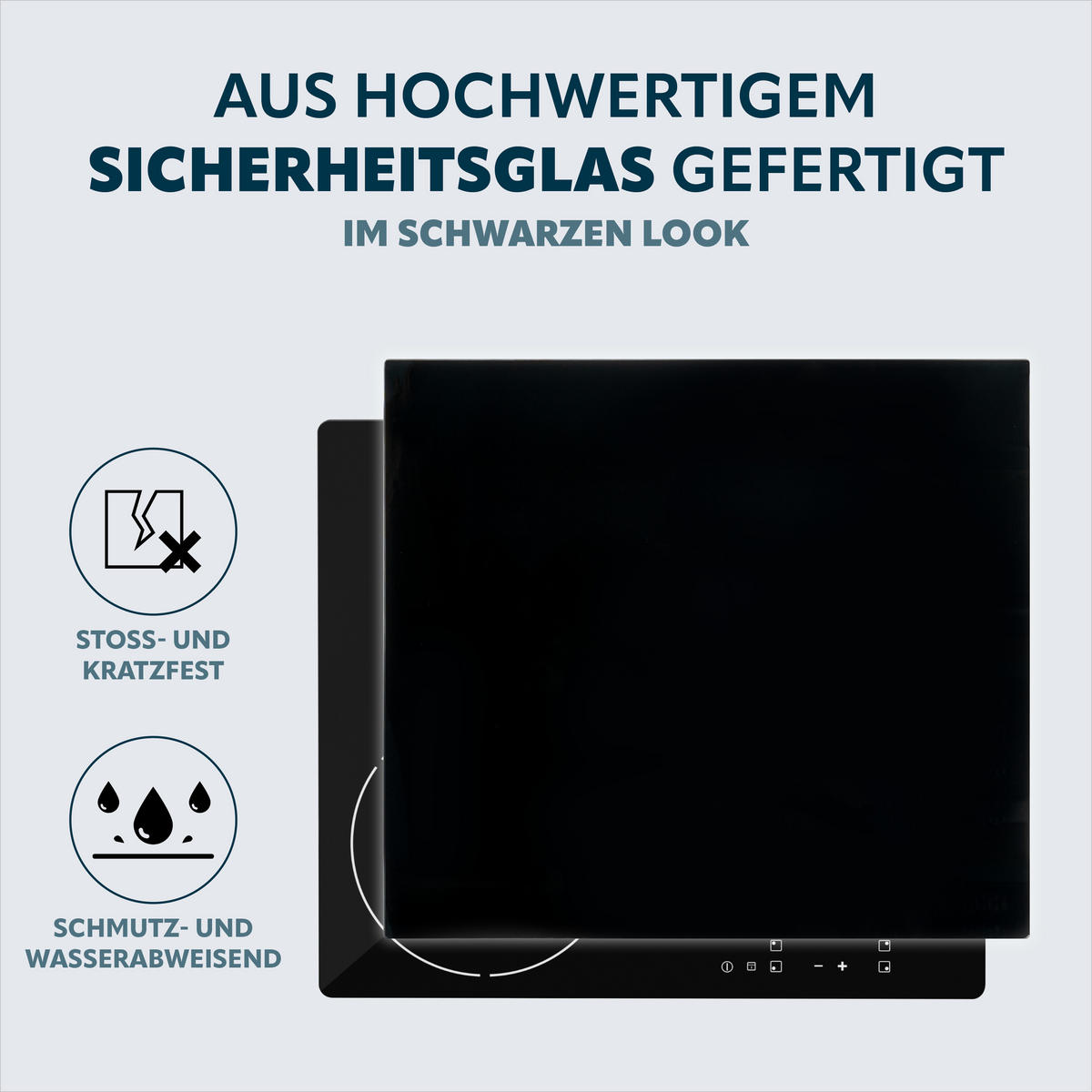HERDABDECKPLATTE Glas, schwarz - Schwarz, Glas (50/1/56cm) - bremermann