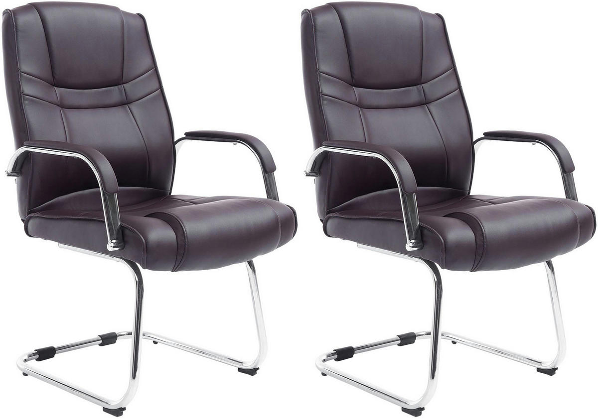 SCHWINGSTUHL 2er Set Lederlook braun - Braun, Textil/Metall (60/104/67cm) - CLP