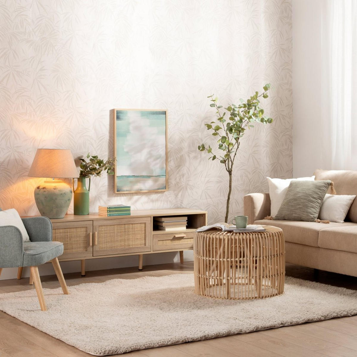 TV-ELEMENT Tahiti Natürlich 160 cm x 50 cm - Naturfarben, Holzwerkstoff (160/50/40cm)