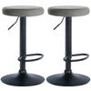 BARHOCKER 2er Set Samt grau - Grau, Textil/Metall (38.5/60/38.5cm) - CLP