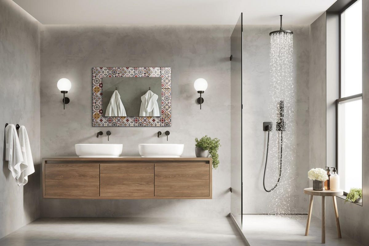 SPIEGEL 80 x 60 cm Rechteckig mit Aufdruck - Braun, Glas (80/60/0.4cm) - TULUP