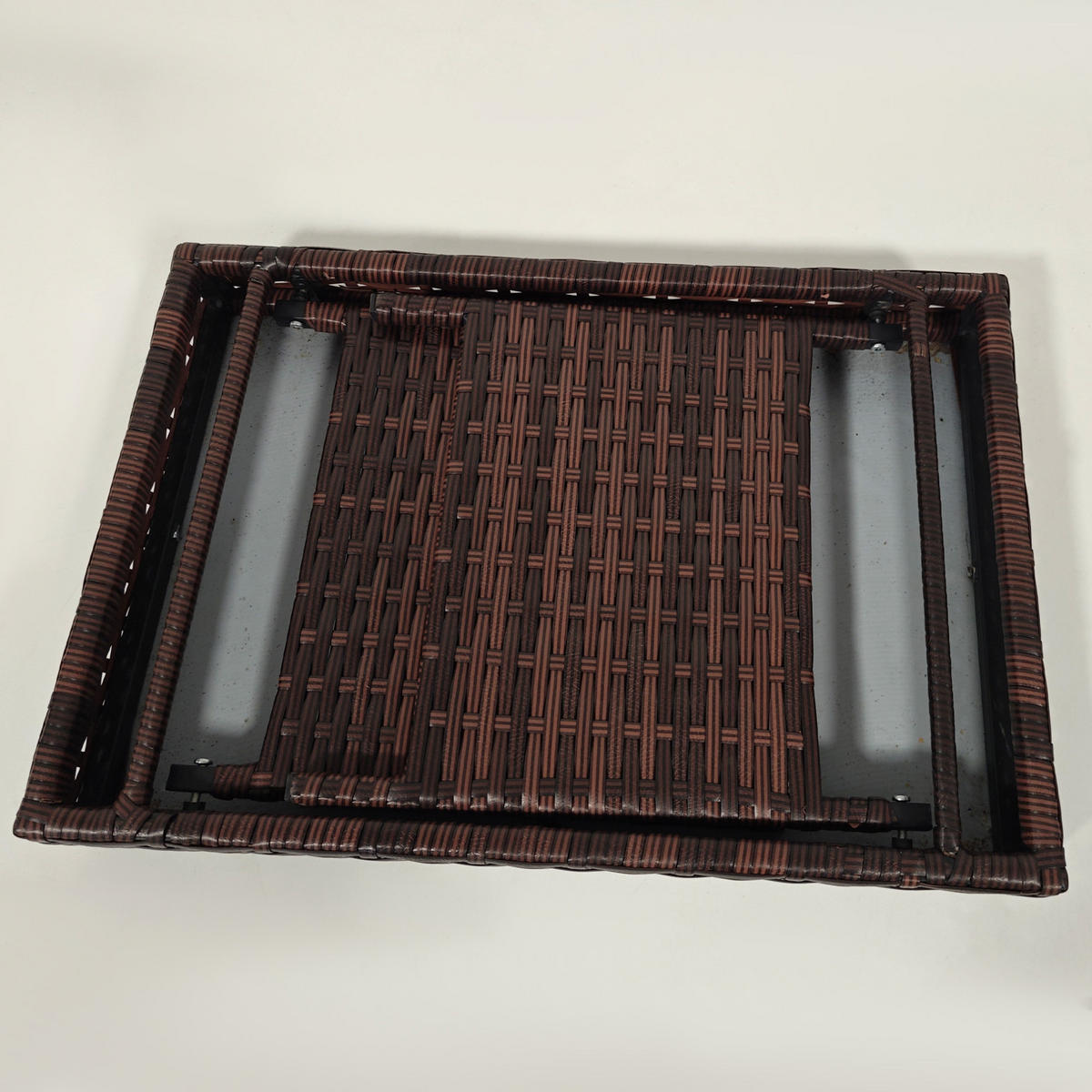 KLAPPTISCH aus Rattan 60x41x41 cm Braun wasserfest und platzsparend - Braun, Kunststoff (60/41/41cm) - Modfu
