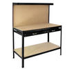 WERKBANK mit Stecktafel und Schublade Schwarz - Schwarz, Metall (120/155/60cm) - Monster Racking