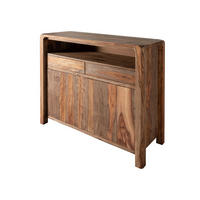 SIDEBOARD Sheesham 120x45x100 grau geölt BUENO #2005 - Grau, Holz (120/100/45cm) - Massivmoebel24