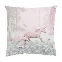 KISSENBEZUG Einhorn auf Blumenwiese in Rosa 40/40 cm - Rosa, Textil (40/40cm) - Bilderwelten