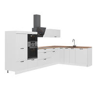 HÖRNKÖK Fame-Line, Vitt hus på landet/Vit, 347 x 207 cm, AP Oak - Vit, Träbaserade material (347/153.6/60cm) - Vicco