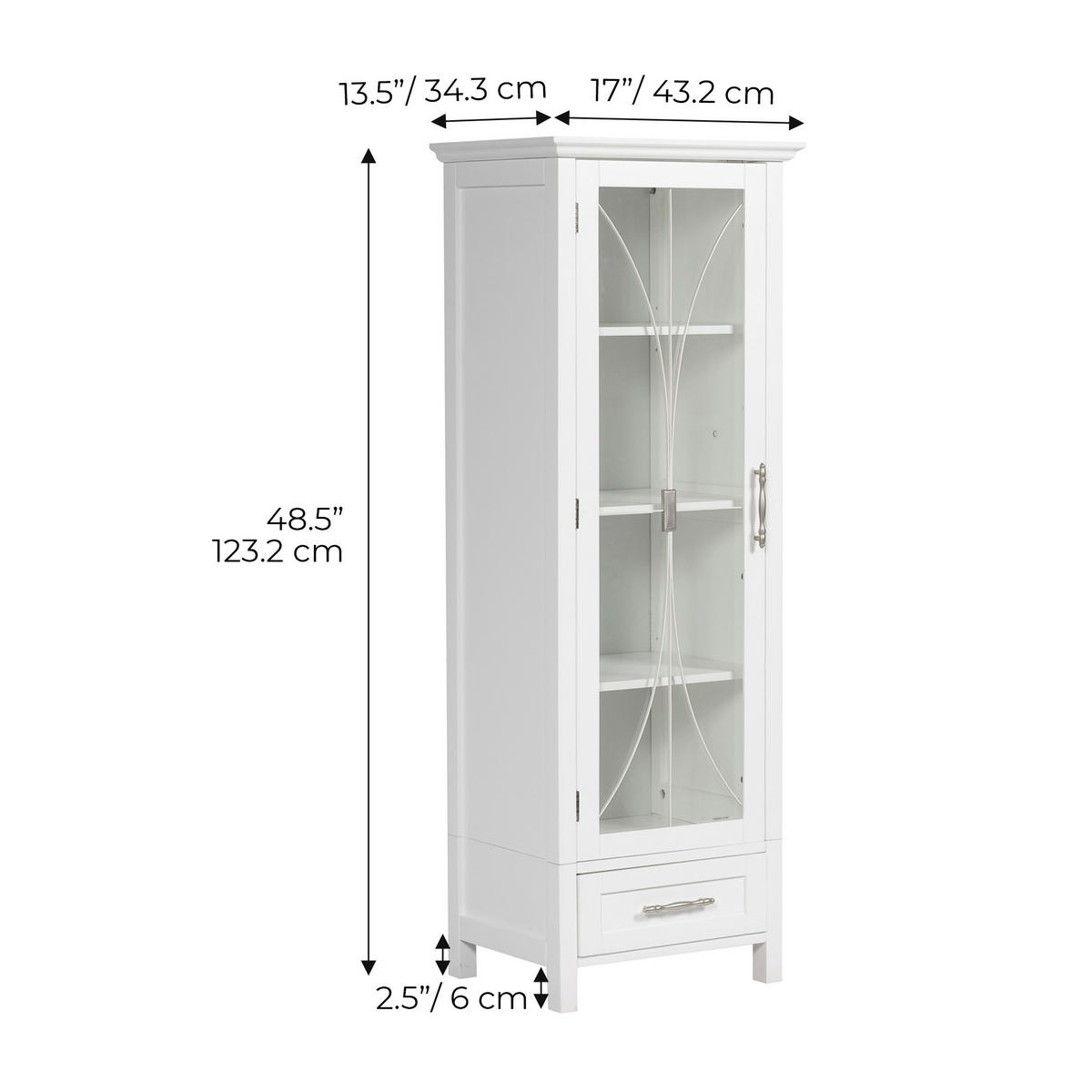 MIDISCHRANK Weiß - Weiß, Holzwerkstoff (34.3/123.2/123.2cm) - Teamson Home
