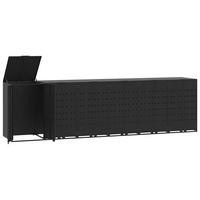 MÜLLTONNENBOX Gorilo für 6 Tonnen Schwarz 414x79x117 cm - Schwarz, Metall (414/117/79cm) - DELUKE