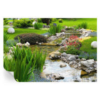 FOTOTAPETE 152x104 cm - Idyllischer Garten - Grün, Textil (152/104cm) - Wallfluent