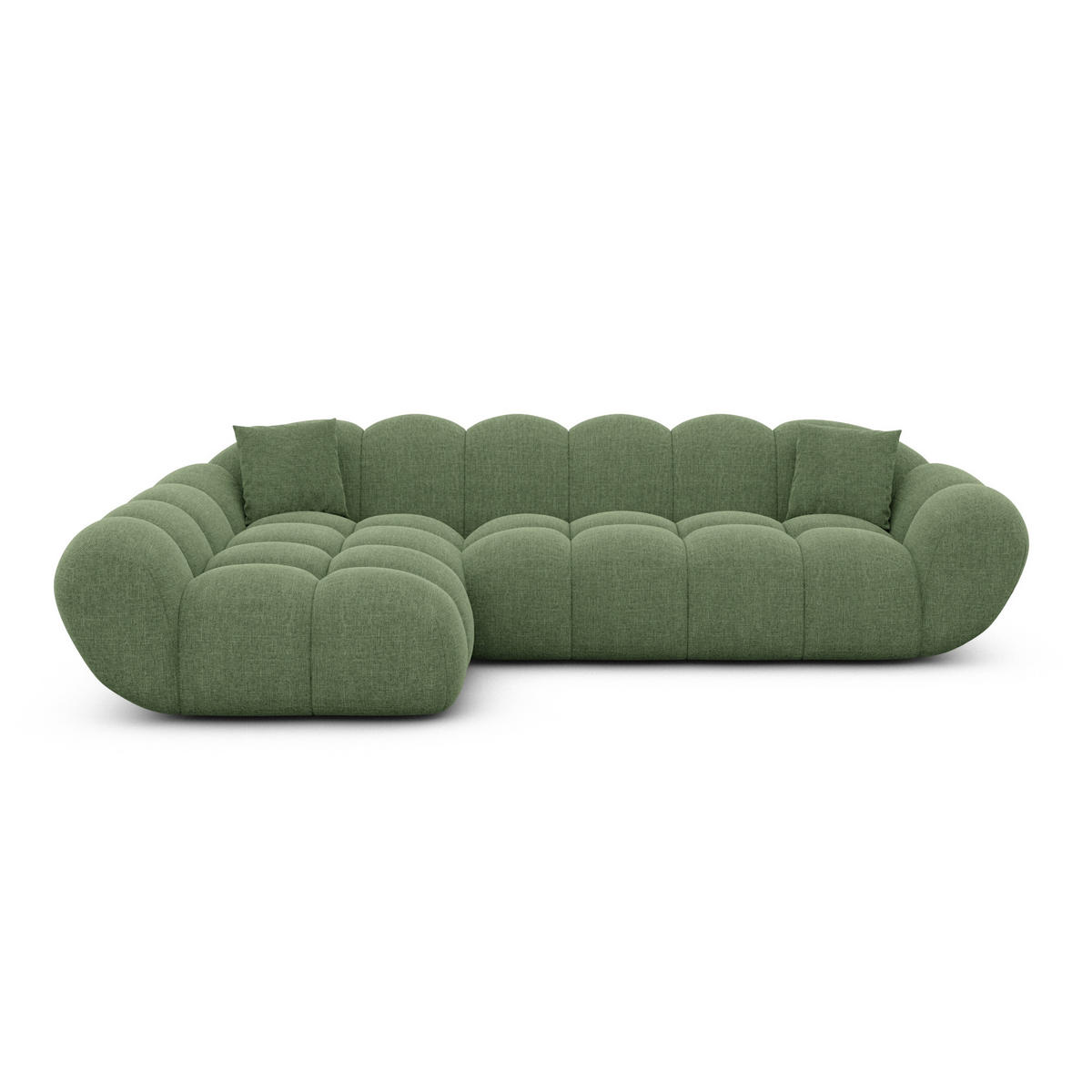 ECKSOFA Liva Grün Strukturstoff L-Form Links - Grün, Textil (265/160cm) - VAROYAL