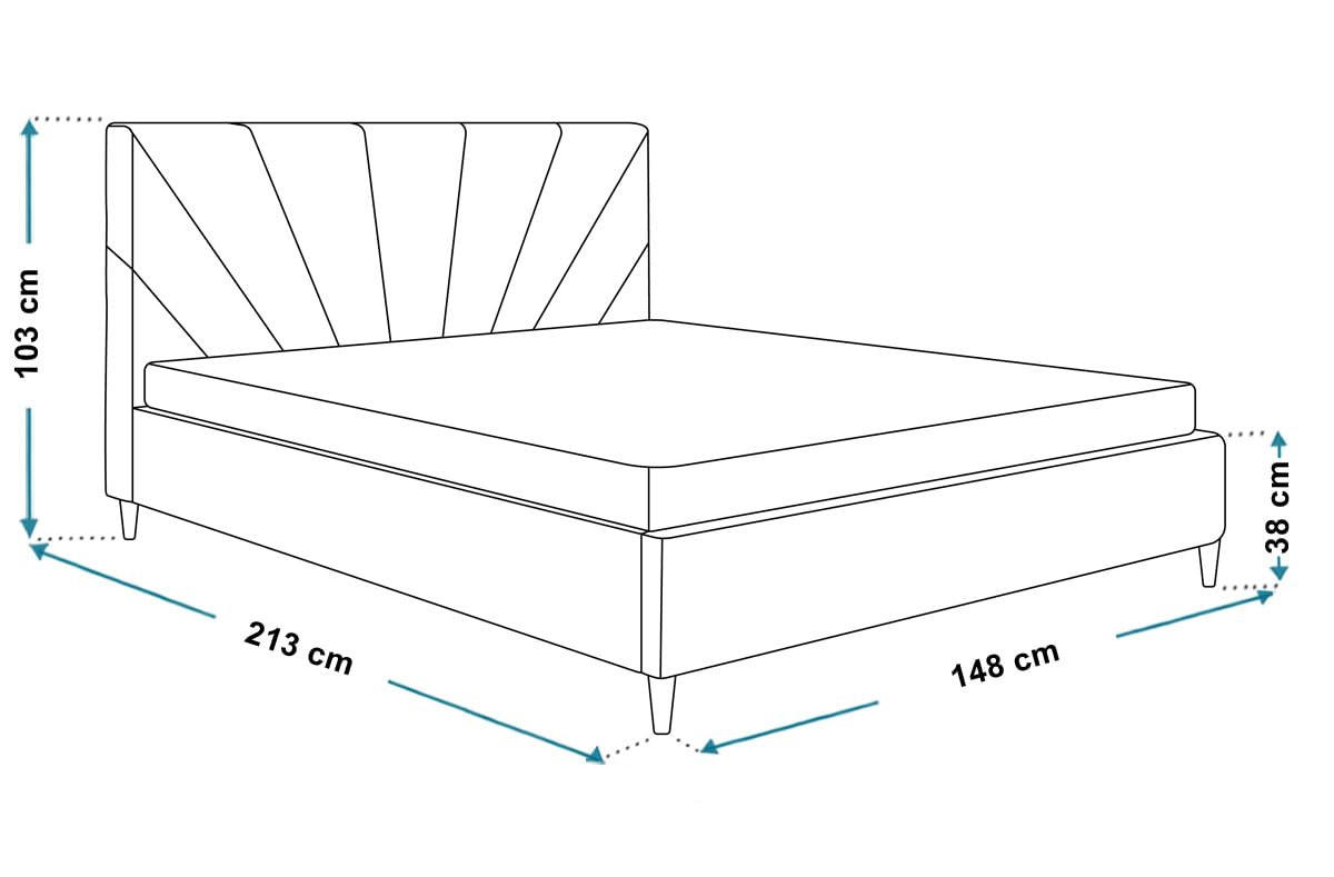 POLSTERBETT LUX Denver mit Kopfteil, 140 x 200 cm, Doppelbett mit Lattenrost aus Holz, Velourstoff Hellgrün, Füße in Farbe: Weiß - Hellgrün, Holz/Textil (140/200cm) - Alpi-Möbel