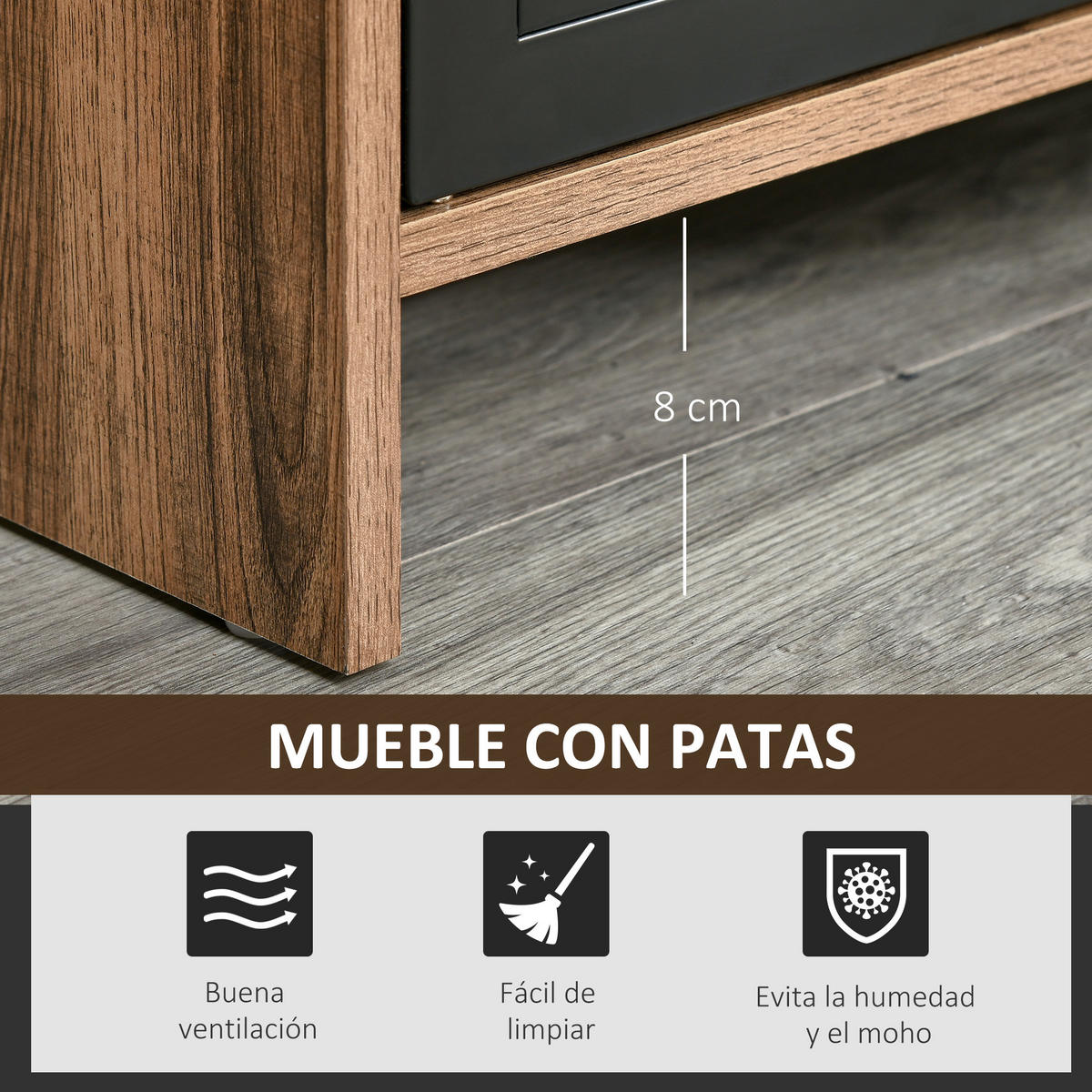 TV-MÖBEL Braun 1 Stück - Braun, Holzwerkstoff (109/38/35cm) - GiPP