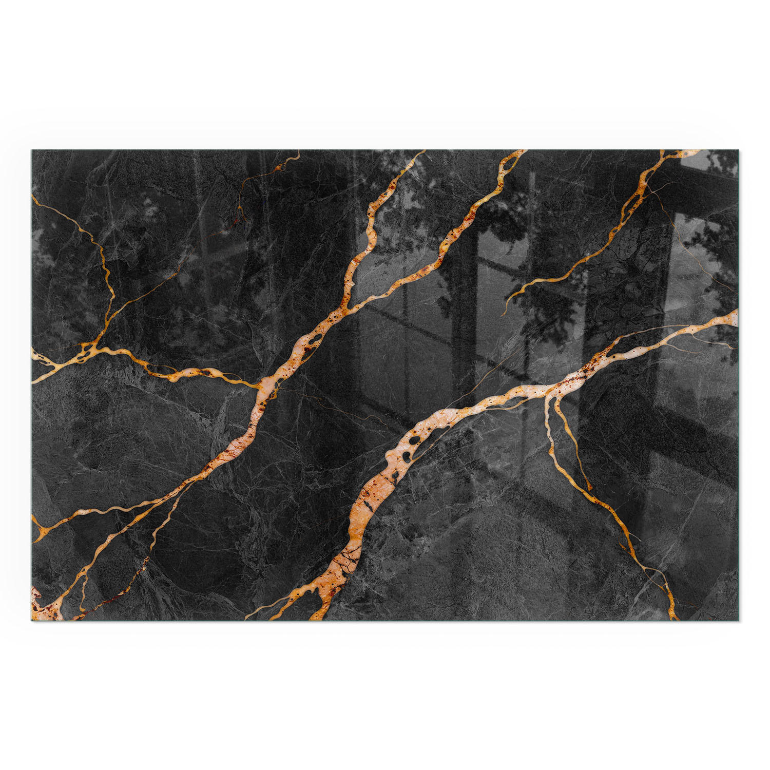 GLASPLATTE für Kamin 120x80 cm - Schwarz, Glas (120/80/0.4cm) - TULUP