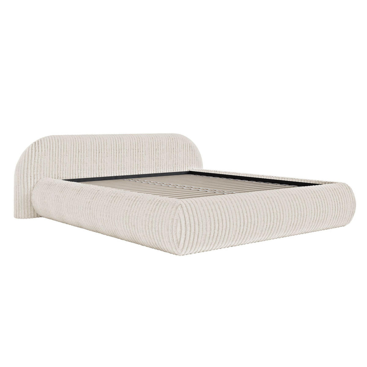 POLSTERBETT Shels Low Creme 180x200 cm - Creme/Schwarz, Kunststoff/Textil (180/200cm) - Selsey