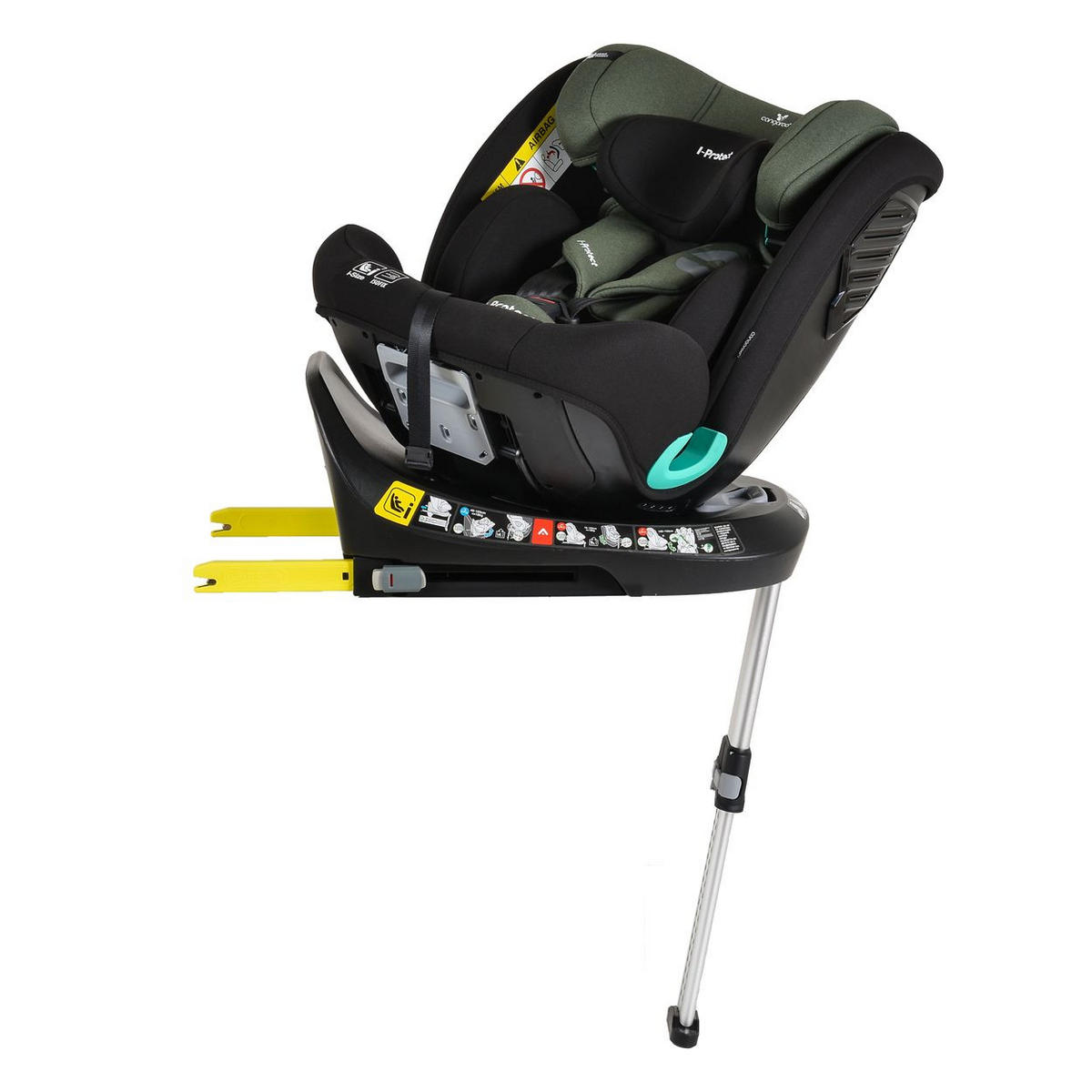 KINDERSITZ i-Protect i-Size grün (40-150cm) Gruppe 0+/1/2/3 Stützfuß Isofix - Grün, Kunststoff (45/60/53cm) - Cangaroo