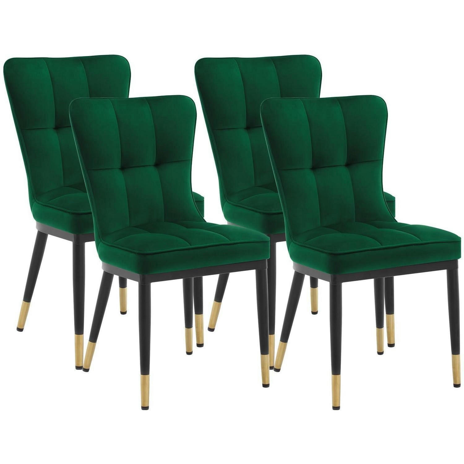 ESSZIMMERSTUHL 4er Set Samt Grün - Grün, Textil (59/91/43cm)