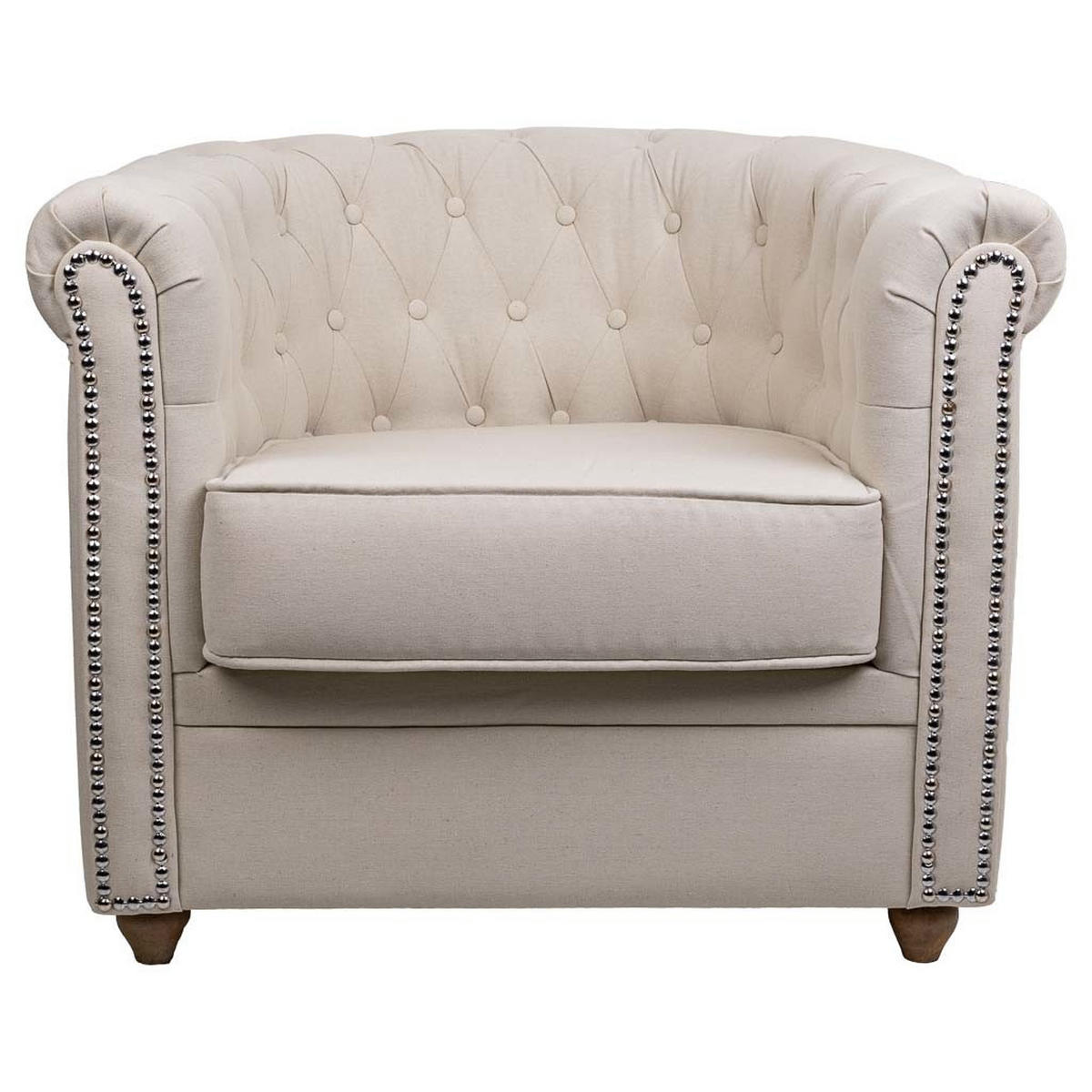 SESSEL gepolstert 80x80x48/72 cm - Beige, Naturmaterialien (80/72/80cm) - Wanderlust