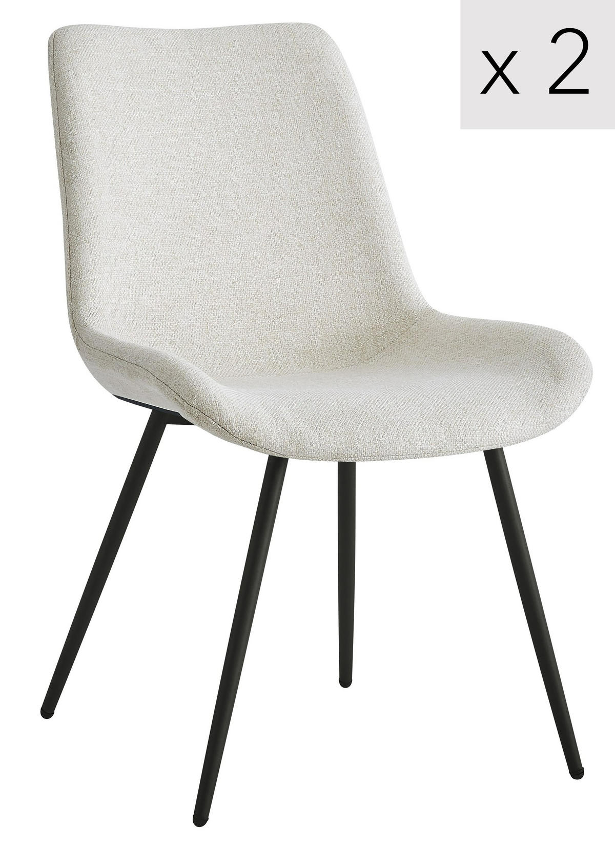 STUHL 2er-Set Stoff Beige - Beige, Textil (54/84/50cm) - Nordlys