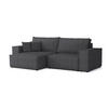 ECKSOFA MATT 255/153 cm links in Cord Anthrazit - Anthrazit/Schwarz, Holz/Holzwerkstoff (255/153cm) - Deine Möbel 24