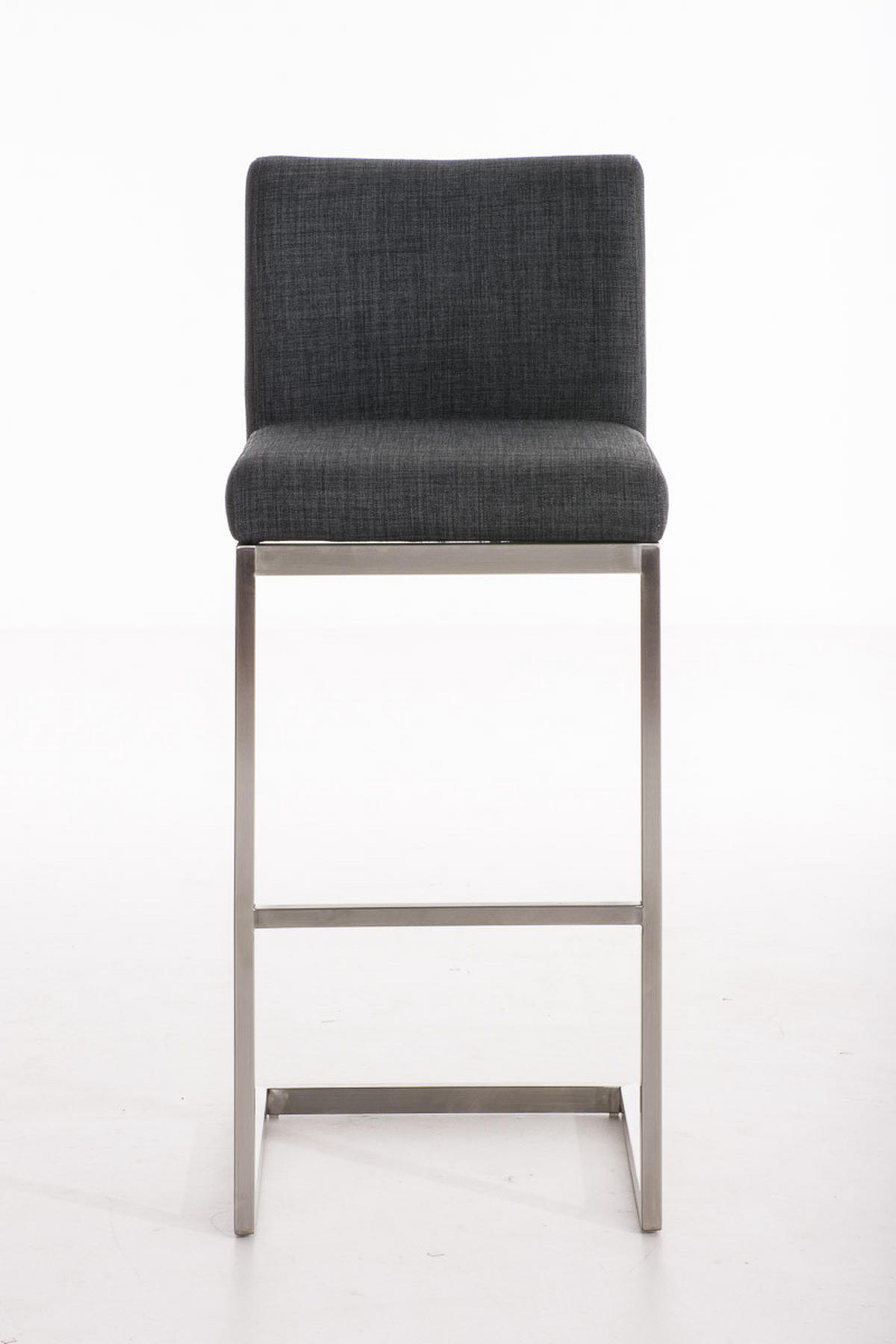 BARHOCKER Stoff Dunkelgrau - Chromfarben/Dunkelgrau, Textil/Metall (42/104/48cm) - CLP