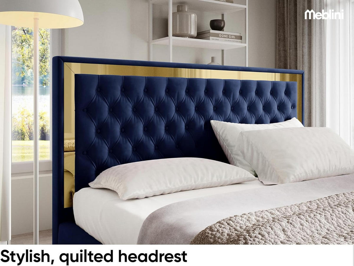 POLSTERBETT ARONA - Blau, Textil (120/200cm) - Meblini