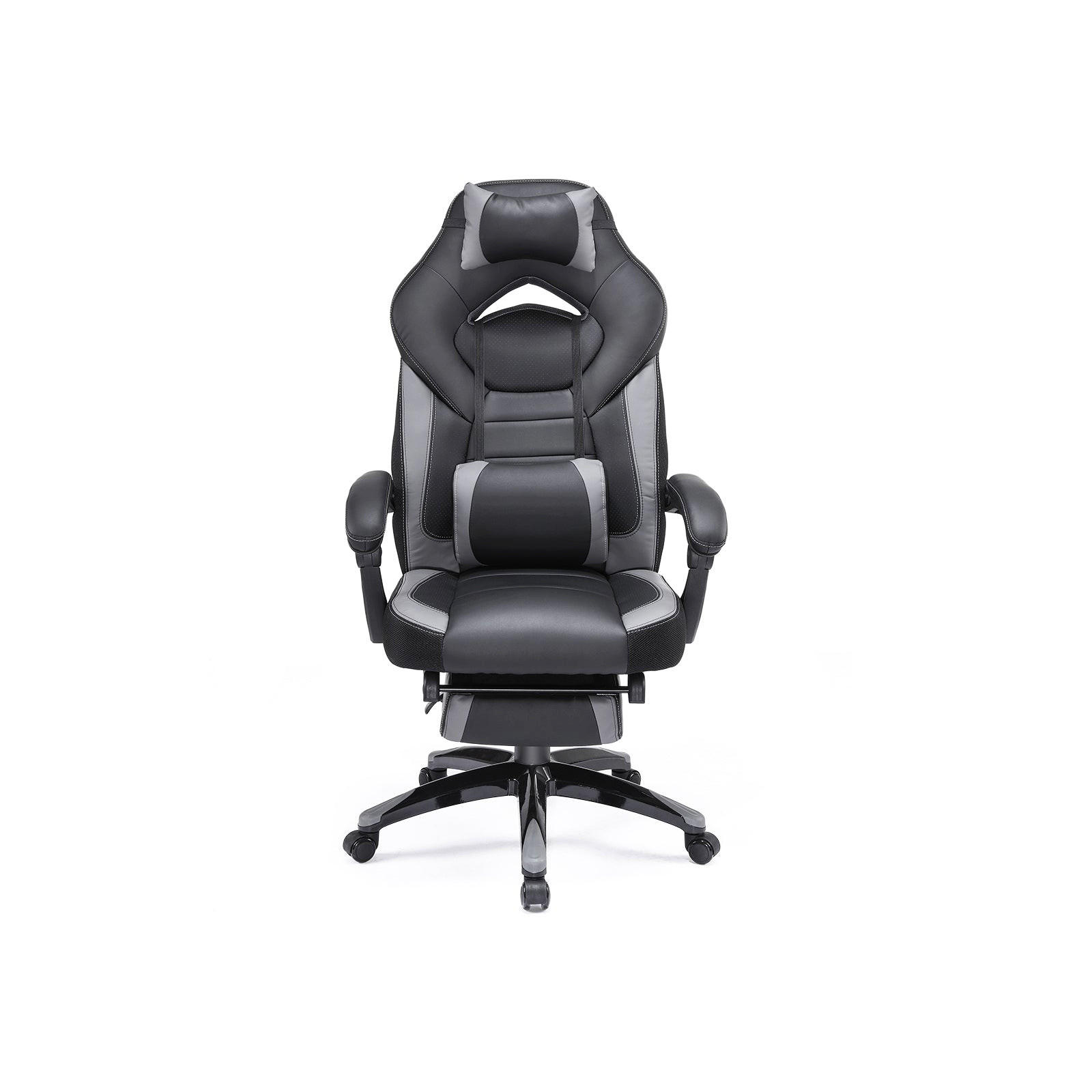 GAMING STUHL SCHREIBTISCHSTUHL - Grau, Leder (64/128/70cm) - Hansiro