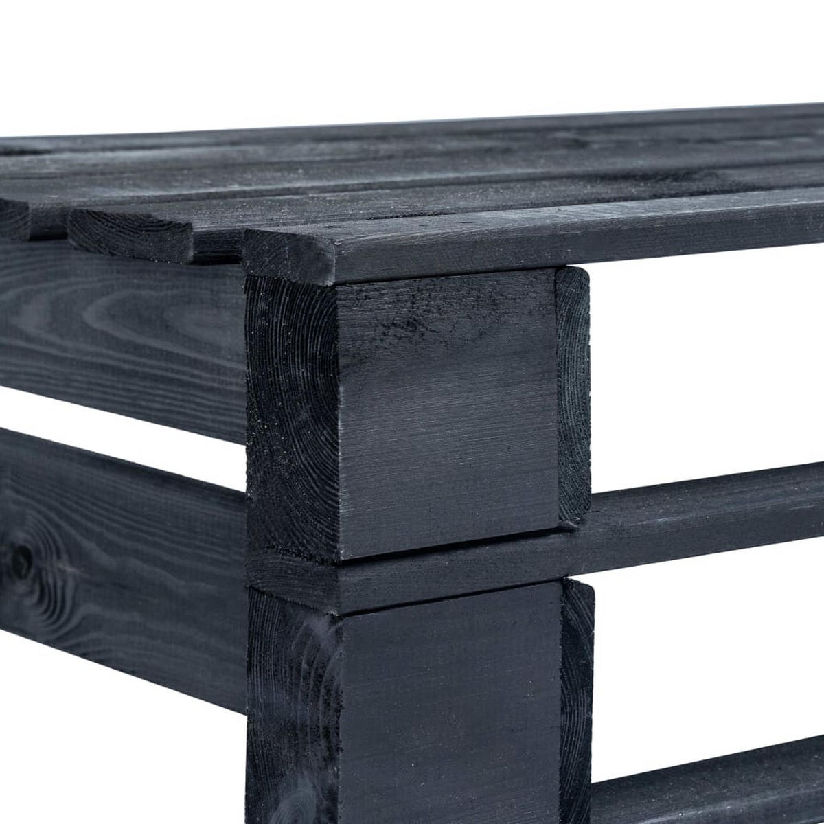 GARTEN-PALETTENBANK Holz Schwarz - Schwarz, Holz (110/55/65cm) - furnicato